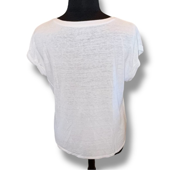 TALBOTS DROP SHOULDER V-NECK TEE - Plus 1X White - Picture 4 of 13